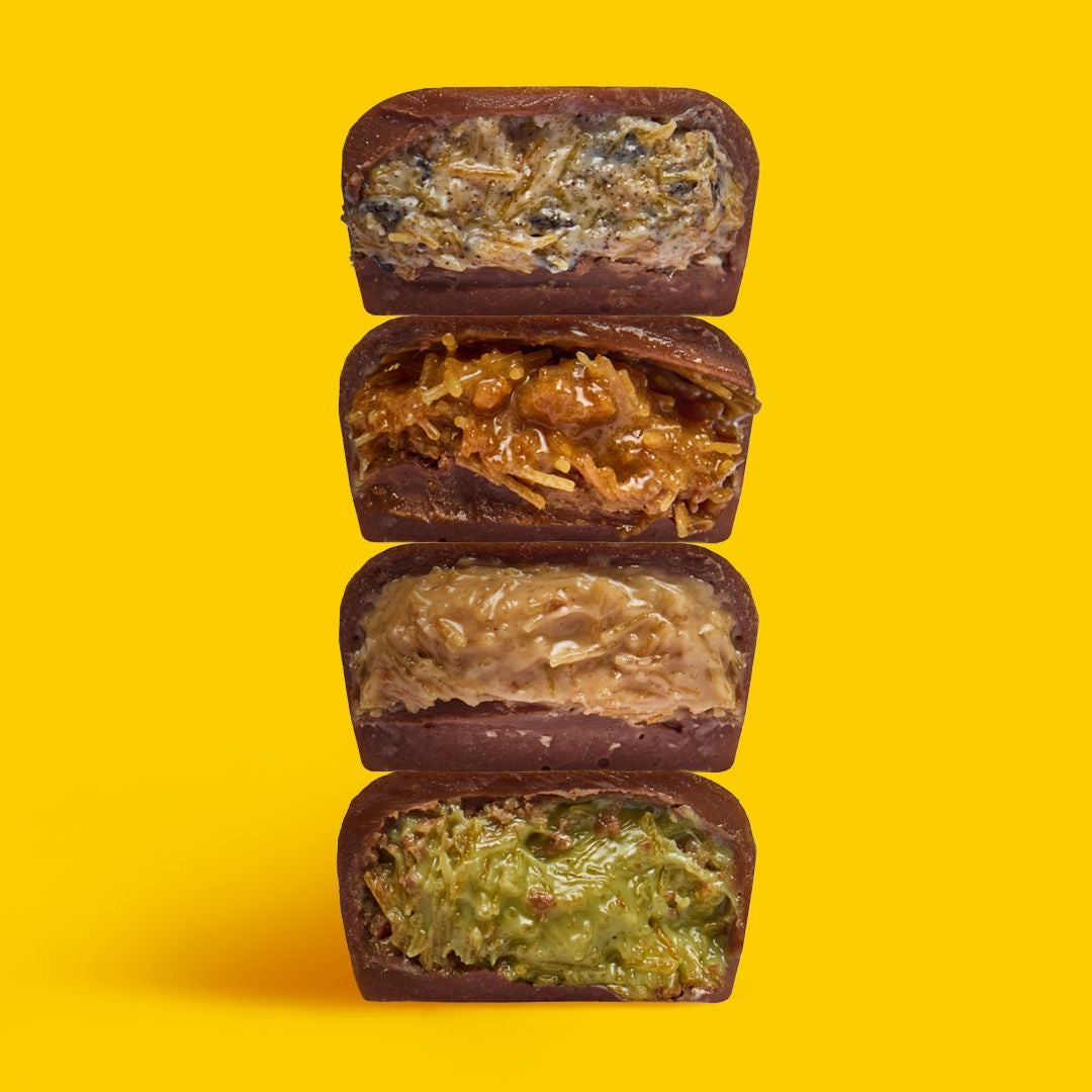 Viral Dubai Kunafa Chocolate Bar Gift Box of 4! Oreo, Biscoff, Bueno, and Pistachio Flavours